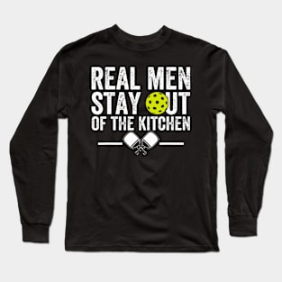 Real Stay Out of the Kitchen Funny Pickleball Vintage Long Sleeve T-Shirt